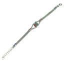 Heritage Collection Vintage Inspired Adjustable Sterling Silver Chain Bracelet - Jasmin Flowers