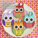 Owl Design Luggage Tags: Four Assorted 24 piece display box