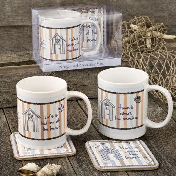 Nautical Mug & Coaster set - 2 assorted Designs from gifts by PartyFairyBox®