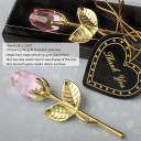 Choice Crystal Gold long stem pink Rose from PartyFairyBox®