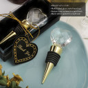 Choice Crystal Gold Bottle Stopper With Crystal Heart Design from PartyFairyBox®