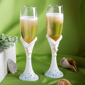 Finishing Touches  Collection Beach Themed Champagne Flutes