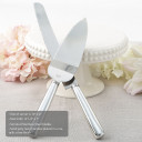 Simple elegance classic silver stainless steel cake knife set