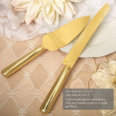 Simple elegance classic gold stainless steel cake knife set