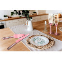 Simply elegant Pink Gold toasting glasses and cake knife 4 piece set.