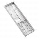 Heart to Heart collection silver metal cake server and knife set