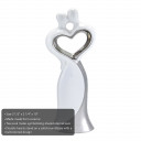 Bride and Groom Cake Topper Silver and White
