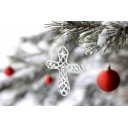 Heaven Sent Collection White Wood Cross Ornament