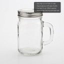 12 Ounce Perfectly Plain Glass Mason Jar with Handle  from PartyFairyBox®