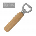 Wood handle bottle opener with solid stainless steel top opener