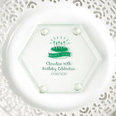 Personalized Stylish Glass Coasters - Birthday Theme