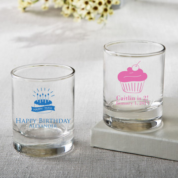 Personalized Shot glass or votive from PartyFairyBox®- birthday design