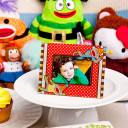 Cheery sock monkey picture/place card frames