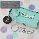 Silver blessed key chain