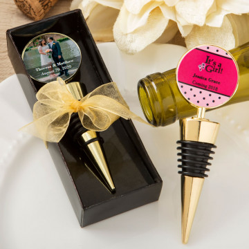 Personalized expressions collection gold metal wine bottle stopper