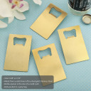 perfectly plain collection - credit card brushed gold stainless steel bottle opener