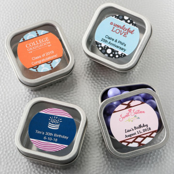 Personalized Expressions Collection Clear Top Mint Tin Favors