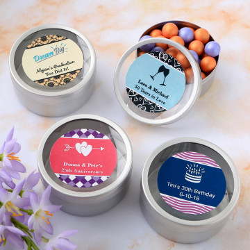 Personalized Expressions Collection Silver Mint Tin Favors