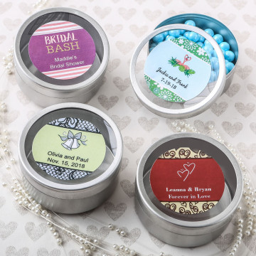 Personalized Expressions Collection Silver Mint Tin Favors