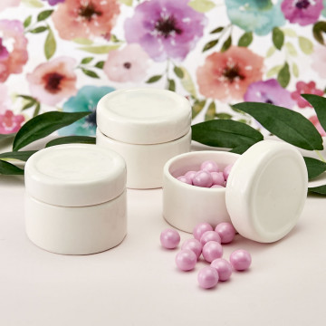Perfectly plain collection Ceramic trinket jar with Epoxy dome
