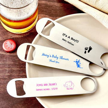 Design your own collection screen printed  7 inch stainless steel bartenders bottle opener