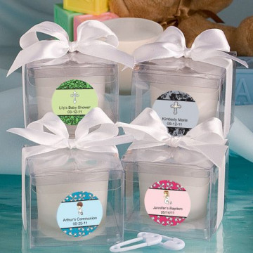 PartyFairyBox®'s Personalized Expressions  Collection Candle Favors - Baptism