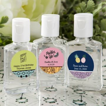 personalized expressions hand sanitizer favors - tropical design 30 ml size