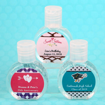 Personalized expressions hand sanitizer favor 62% alcohol, 60ml size