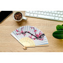 Delicate Cherry Blossom Design Silk Folding Fan Favors