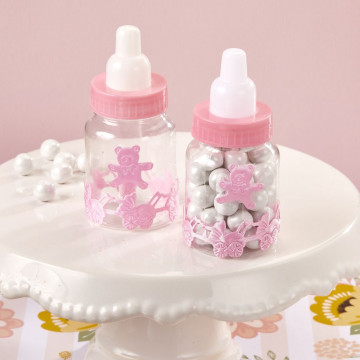 Baby girl pink decorated baby bottle