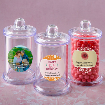 Personalized expressions collection clear acrylic apothecary jar with lid
