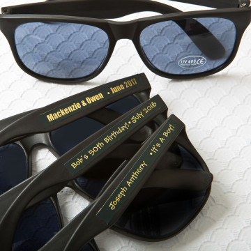 personalized metallics collection black sunglasses from PartyFairyBox