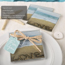Beach Love themed set of 2 glass coasters from PartyFairyBox