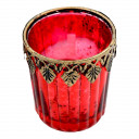 Red Mercury glass East Asian themed   Candle votive