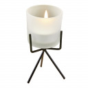 Trendy  Frosted glass  candle with metal base