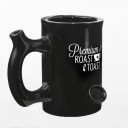 Premium roast & Toast Mug - shiny black with White print