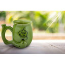 High Tea single wall Mug - shiny green with black imprint