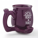 premium roast & Toast single wall mug - shiny plum with white print