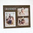 triple wood Grandkids frame - Holds one 5x7 and two 4x6 photos