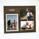 triple wood Mom frame - Holds one 5x7 and two 4x6 photos