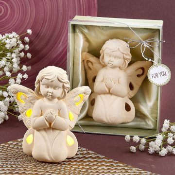 Angel design light up LED praying angel figurine