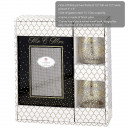 Golden splendor Mr. & Mrs. stemless wine / champagne toasting set  with deluxe glass picture frame