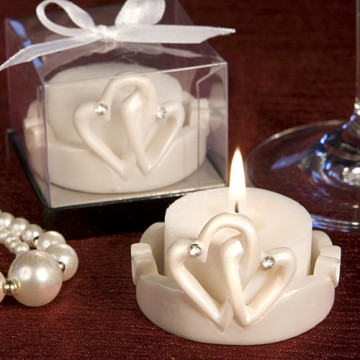 Interlocking Hearts Design Favor Saver Candles