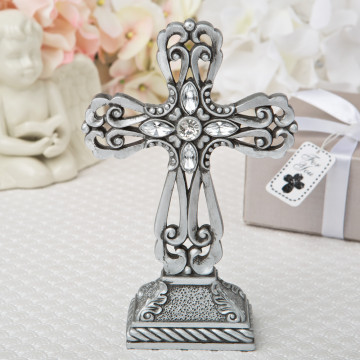 Pewter cross statue with antique accents from PartyFairyBox®