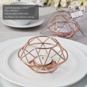 Geometric design rose gold metal tealight candle holder from PartyFairyBox®