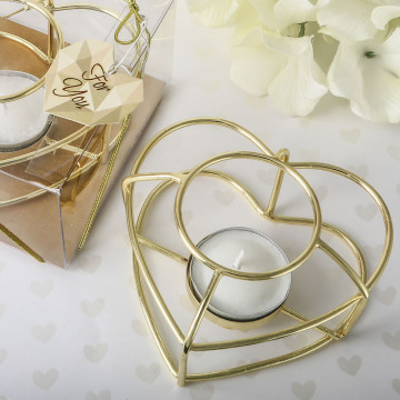 Love themed Gold wire tealight holder