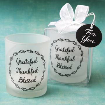Grateful, Thankful, Blessed Candle Votive