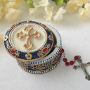 Cross Rosary box - trinket box