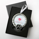 pet memorial ornament - you left paw prints on our hearts - pet memorial ornament - gift box