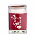 stoner girl stash jar - pink with white letters